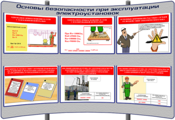 (К-ОТ-3) Основы безопасности при эксплуатации электроустановок - Тематические модульные стенды - Охрана труда и промышленная безопасность - Кабинеты по охране труда kabinetot.ru
